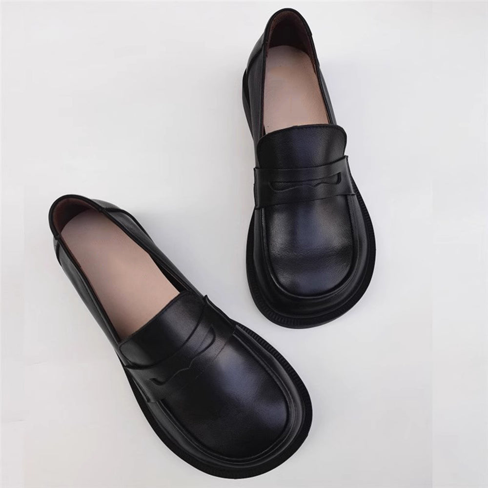 Wide Fit Slip-On Soft Leather Loafers Newgew Shoes