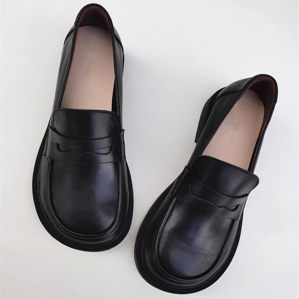 Wide Fit Slip-On Soft Leather Loafers Newgew Shoes