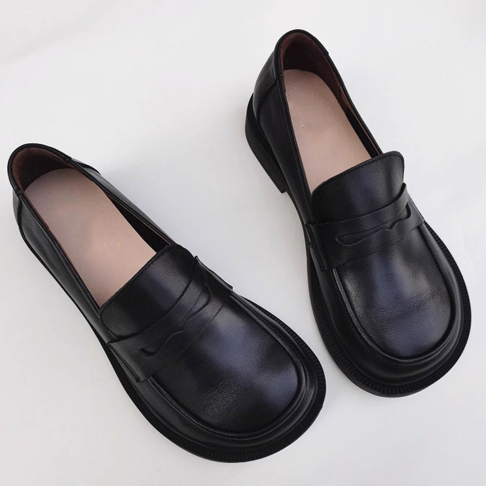 Wide Fit Slip-On Soft Leather Loafers Newgew Shoes