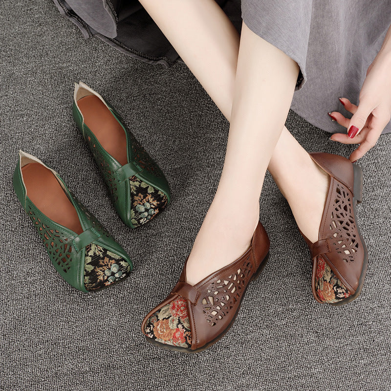 Women Ethnic Style Breathable Paneled Single Shoes Newgew Shoes