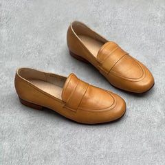 Women Genuine Casual Flat Loafers Newgew Shoes