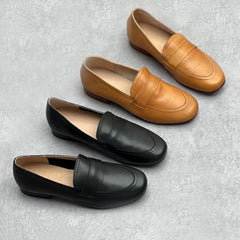 Women Genuine Casual Flat Loafers Newgew Shoes