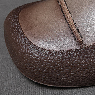 Women Handmade Stitched Slip-On Leather Shoes Newgew Shoes