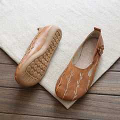 Women Hollow-Out Leather Flats Shoes Newgew Shoes