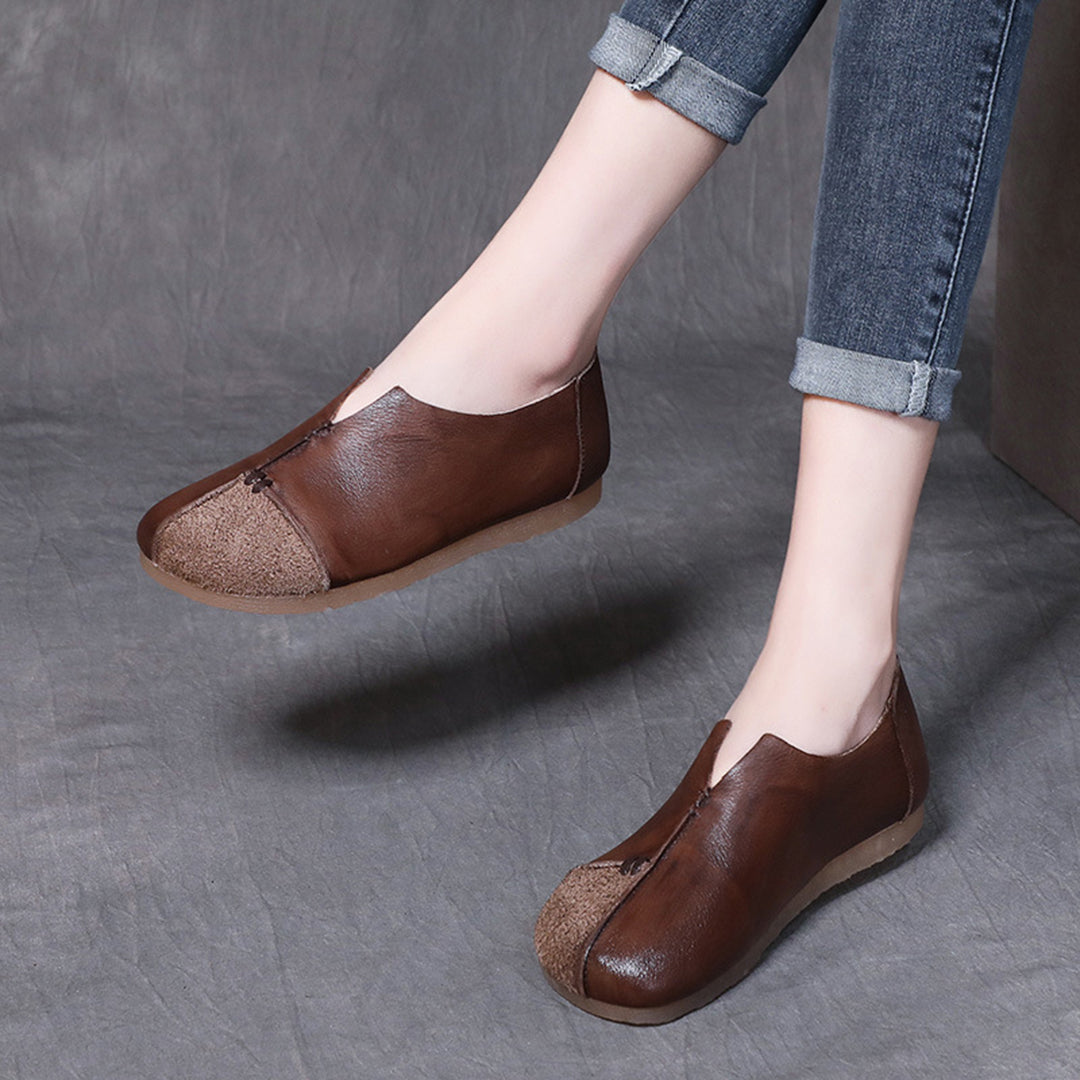 Women Spliced Slit Flat Casual Shoes Newgew Shoes