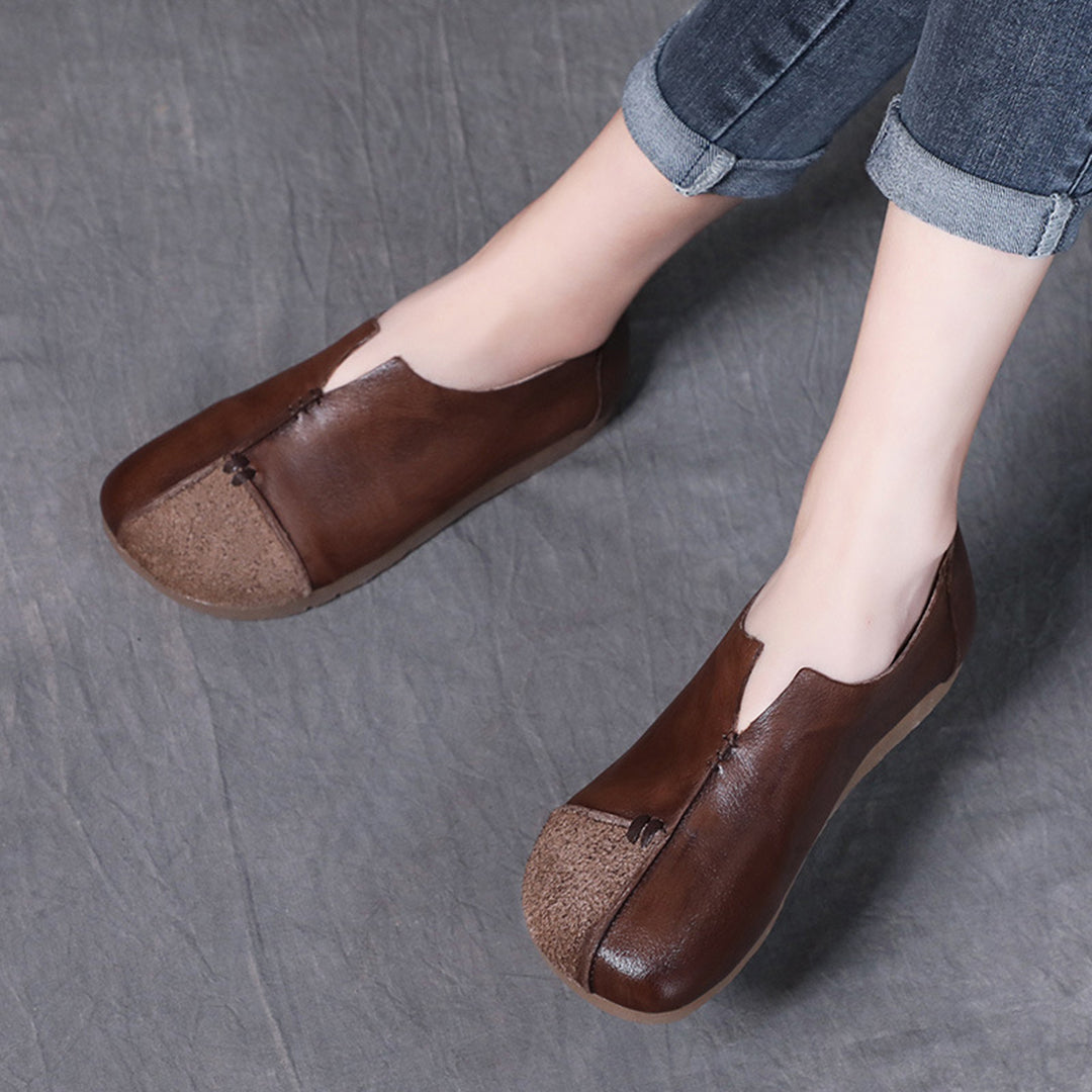 Women Spliced Slit Flat Casual Shoes Newgew Shoes