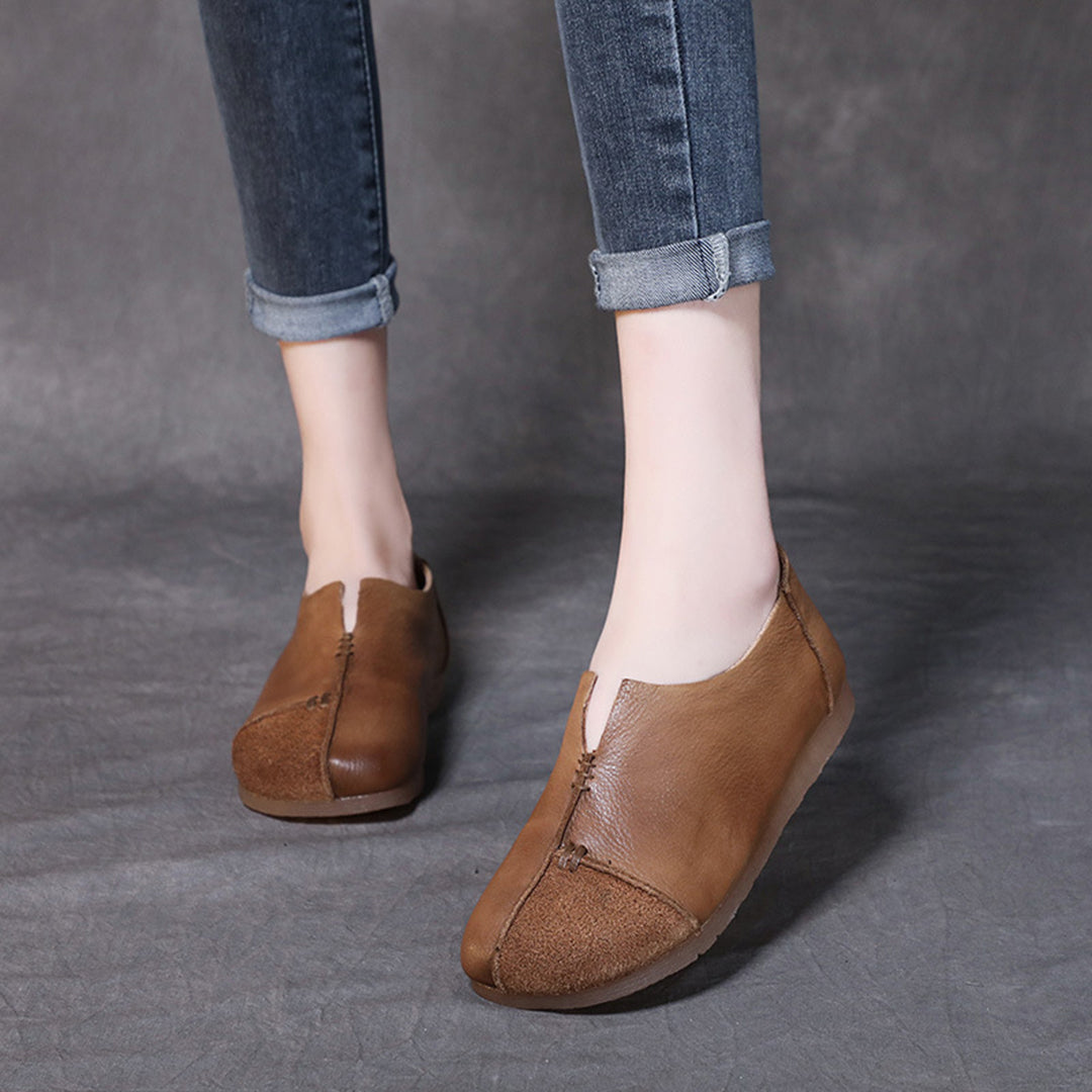 Women Spliced Slit Flat Casual Shoes Newgew Shoes