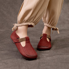 Woven Strap Women Velcro Flat Shoes Newgew Shoes