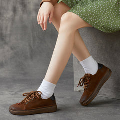 Women Retro Handcraft Leather Soft Casual Shoes Newgew Shoes
