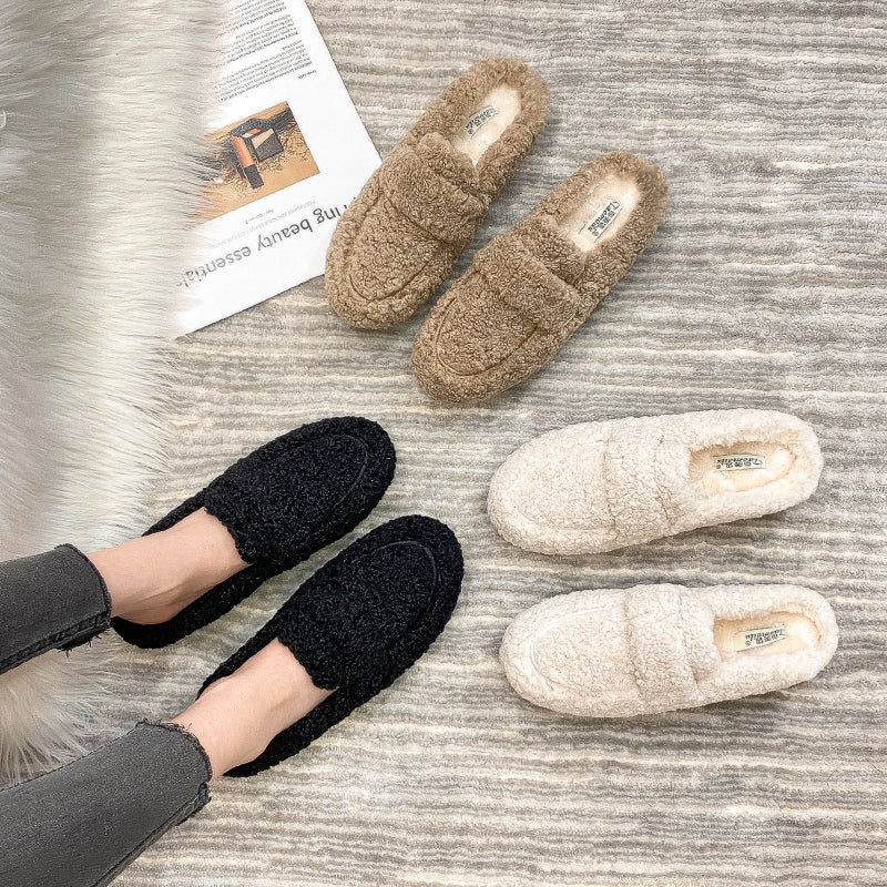 Women Minimalist Casual Winter Fur Slippers Newgew Shoes