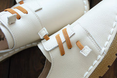 Women Retro Soft Cowhide Leather Casual Shoes Newgew Shoes