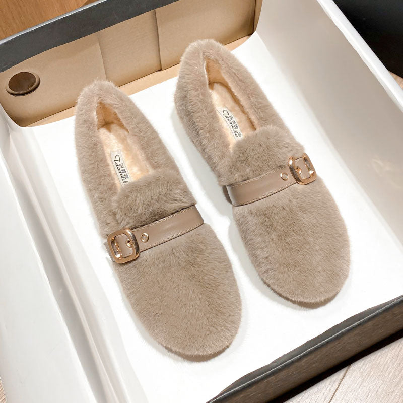 Women Minimalist Flat Soft Furred Casual Shoes Newgew Shoes