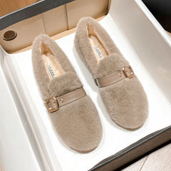 Women Minimalist Flat Soft Furred Casual Shoes Newgew Shoes