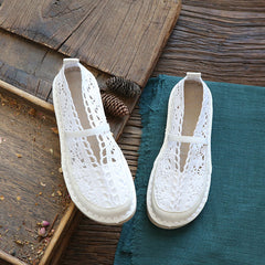 Women Retro Hollow Soft Flats Casual Shoes Newgew Shoes