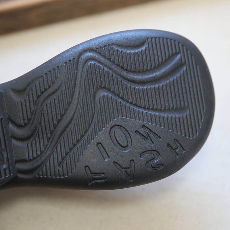 Women Retro Patchwork Solid Leather Casual Shoes Newgew Shoes