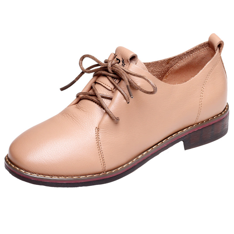 Women Retro Leather Soft Casual Shoes Newgew Shoes