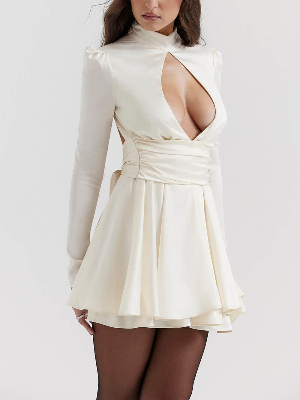 Ivory Bow Mini Dress Newgew Dresses