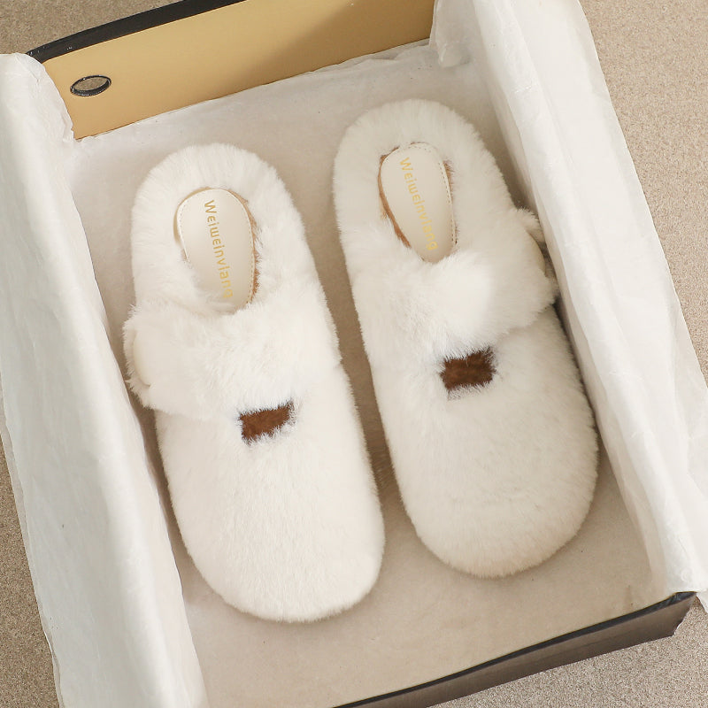 Women Minimalist Soft Fur Flat Casual Slippers Newgew Shoes