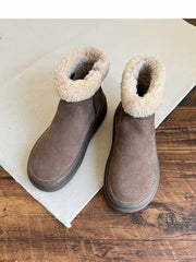 Women Retro Minimalist Suede Furred Snow Boots Newgew Shoes