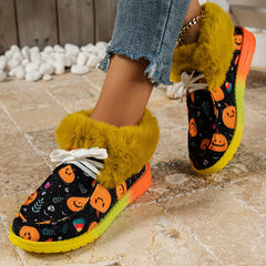 Casual Patchwork Frenulum Printing Round Keep Warm Comfortable Out Door Shoes NewGew