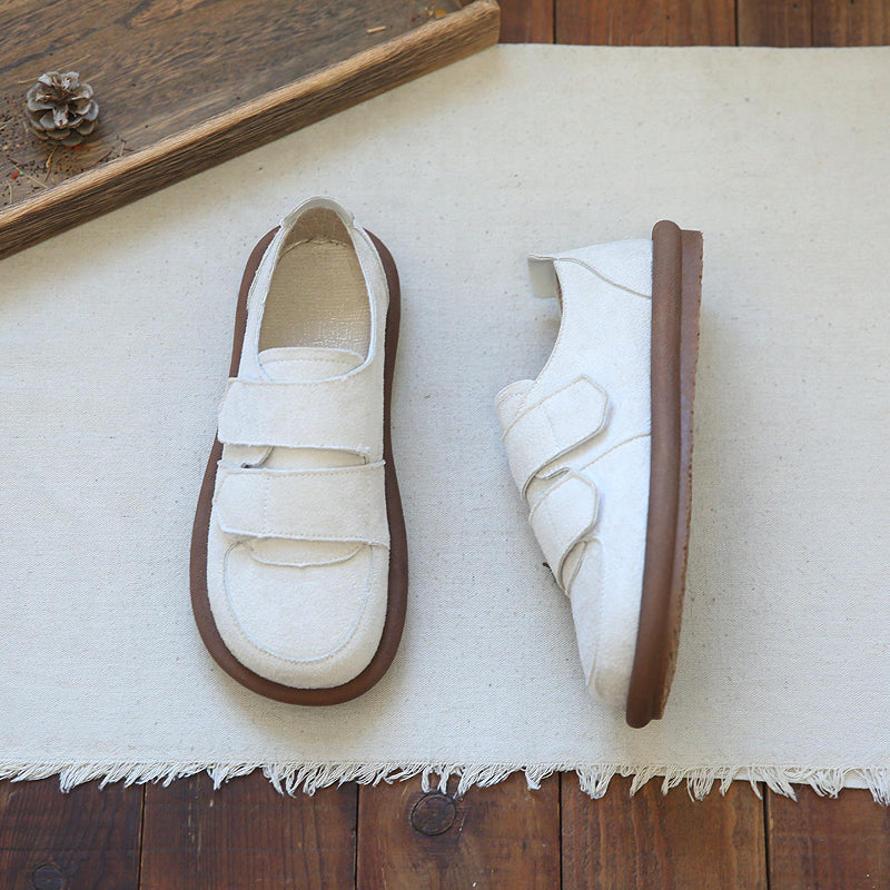 Women Retro Velcro Soft Flat Casual Shoes Newgew Shoes