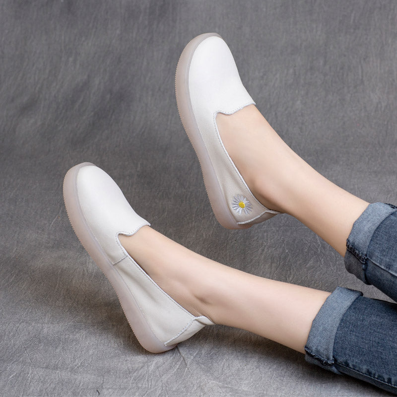 Women Minimalist Casual Leather Soft Flats Newgew Shoes