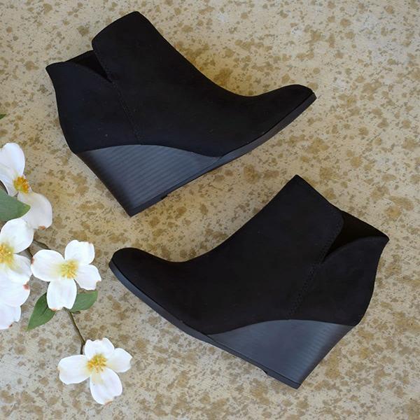 Side Slit Wedge Booties NewGew