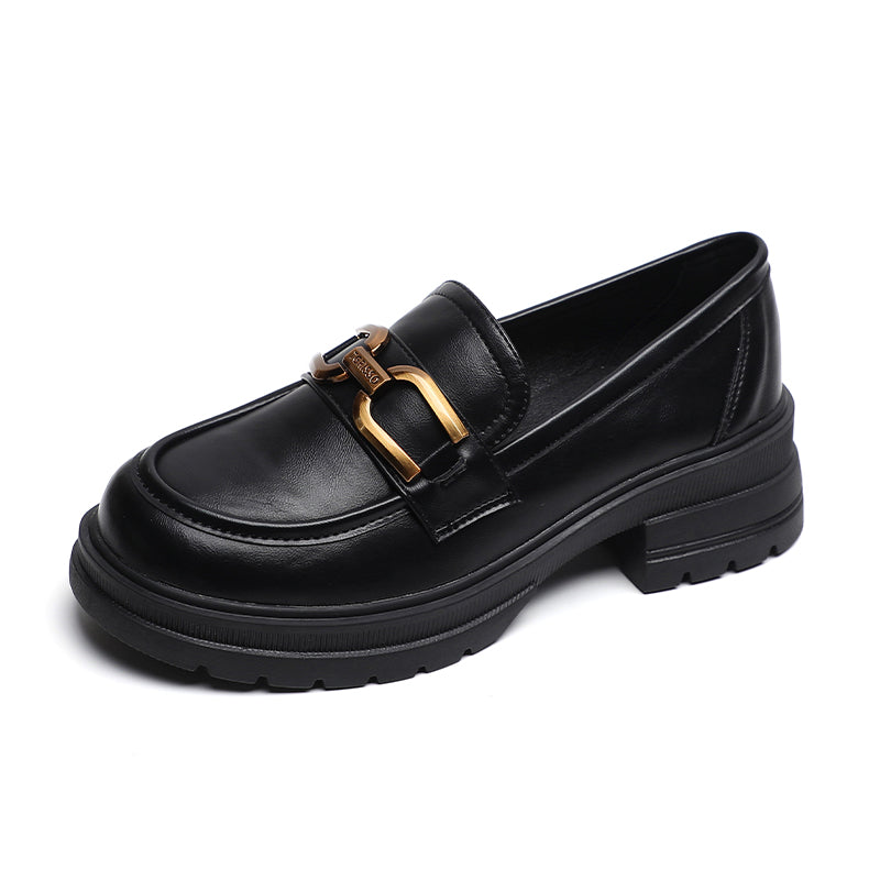 Women Fashion Minimalist Chunky Sole Casual Loafers Newgew Shoes