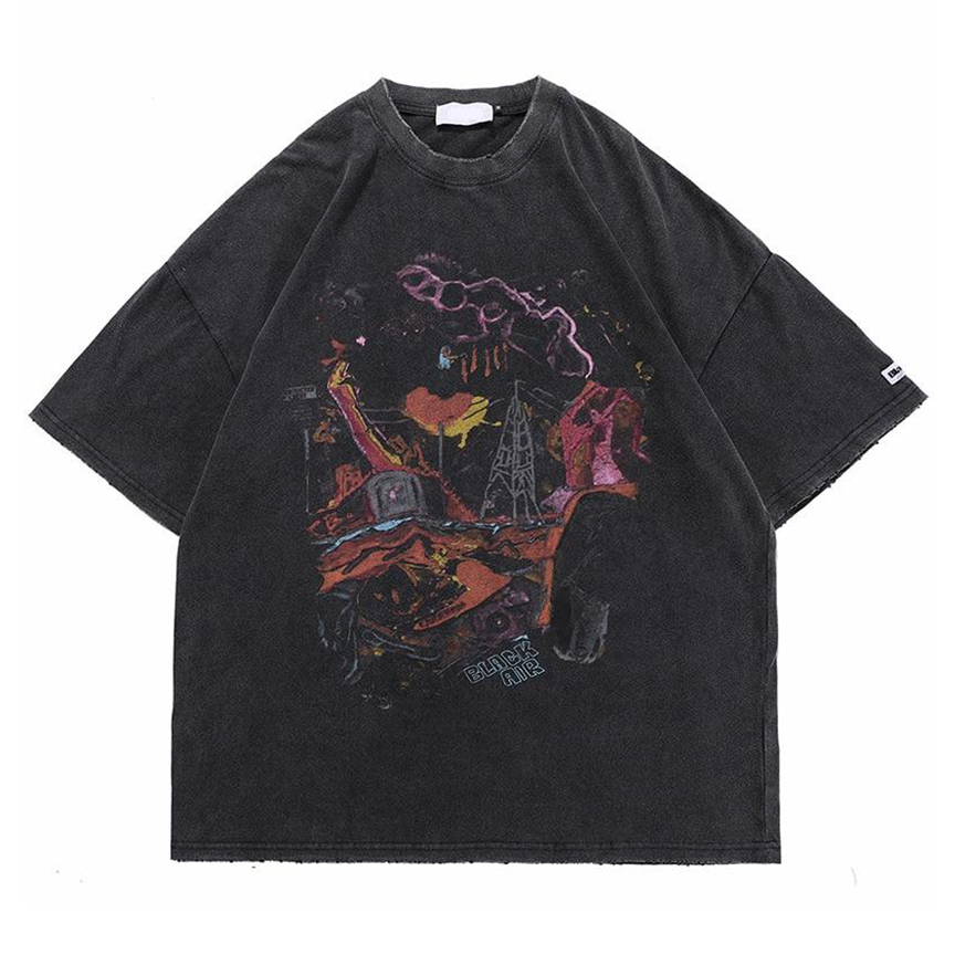 BLACK AIR 'Destruction' Washed Cotton Oversize T-Shirt Newgew