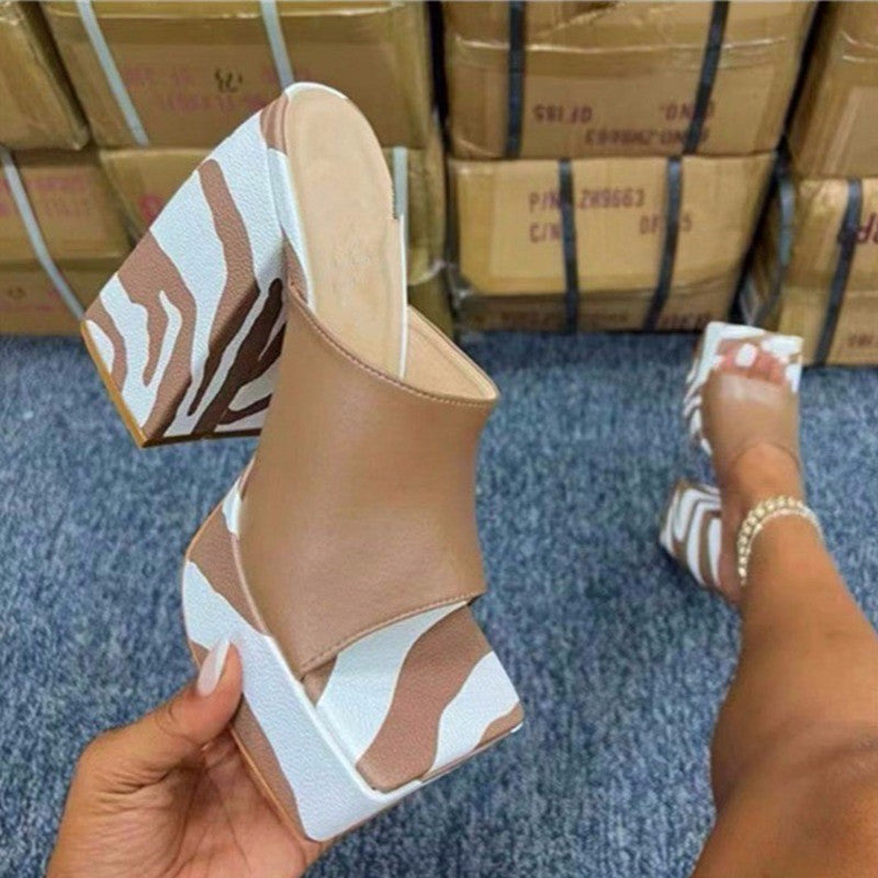 Casual Patchwork Square Wedges Shoes NewGew