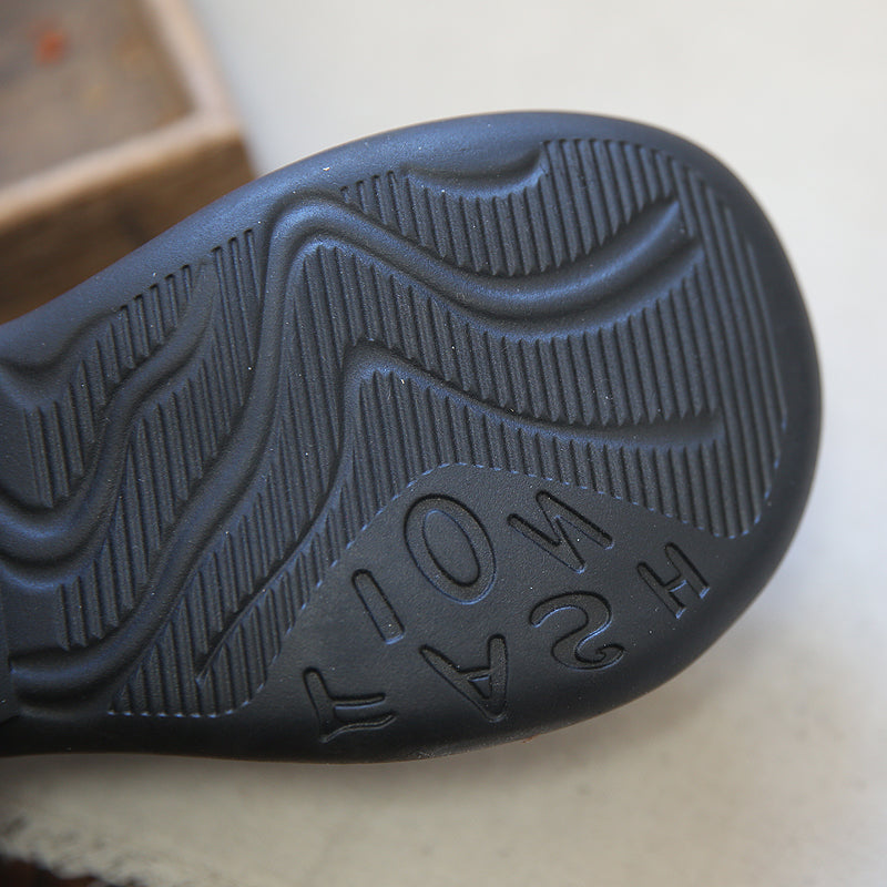 Women Retro Cowhide Lace Up Casual Shoes Newgew Shoes