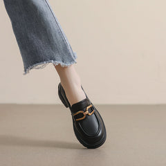 Women Fashion Minimalist Chunky Sole Casual Loafers Newgew Shoes