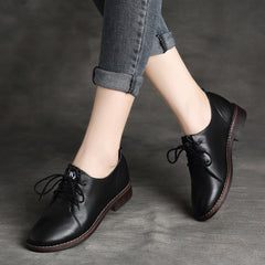 Women Retro Leather Soft Casual Shoes Newgew Shoes