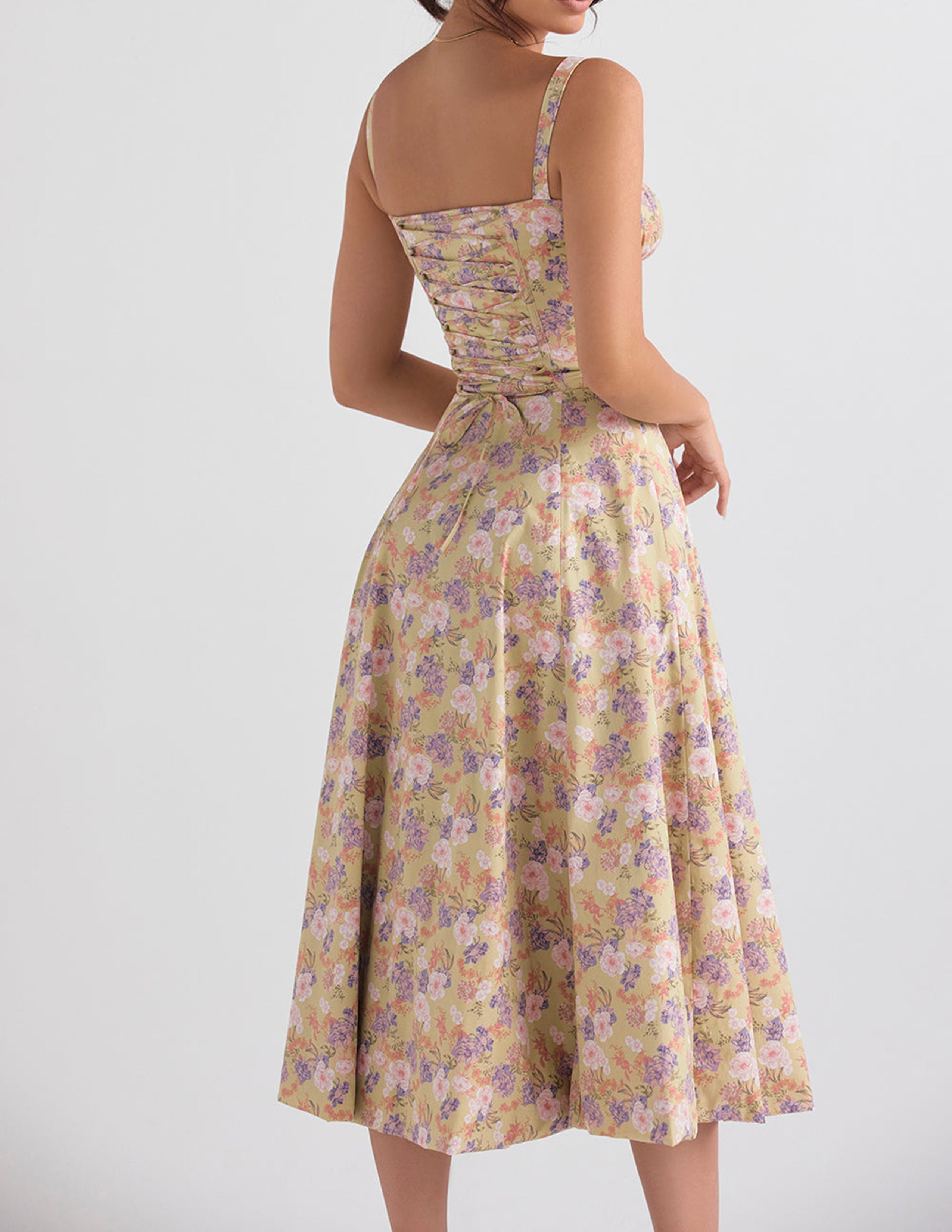 Rose Print Herringbone Slip Dress Newgew Dresses