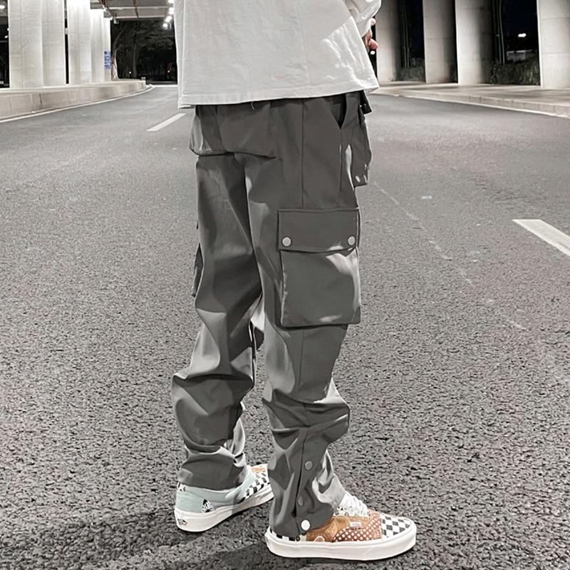 Casual Snap Button Cargo Pants Newgew