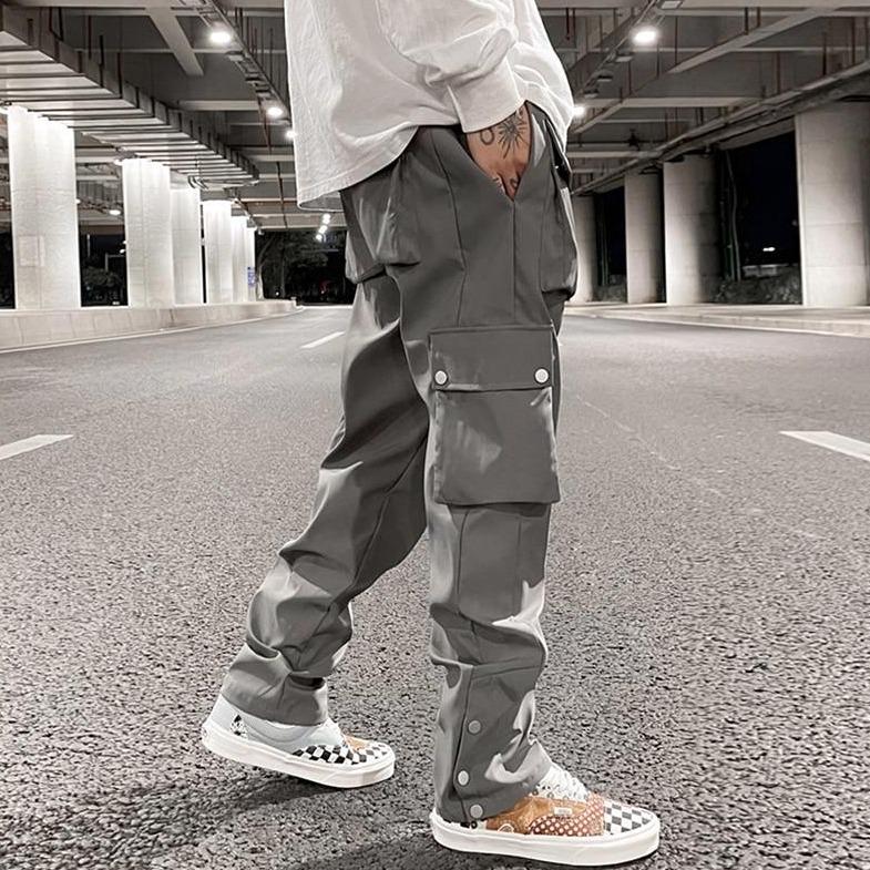 Casual Snap Button Cargo Pants Newgew