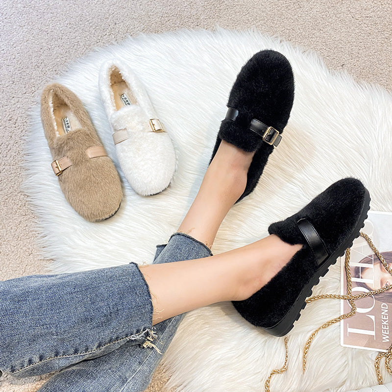 Women Casual Fashion Minimalist Soft Furred Casual Shoes Newgew Shoes