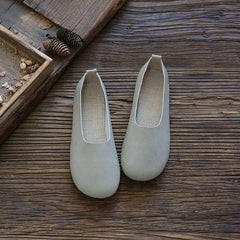 Women Retro Solid Soft Flat Casual Shoes Newgew Shoes