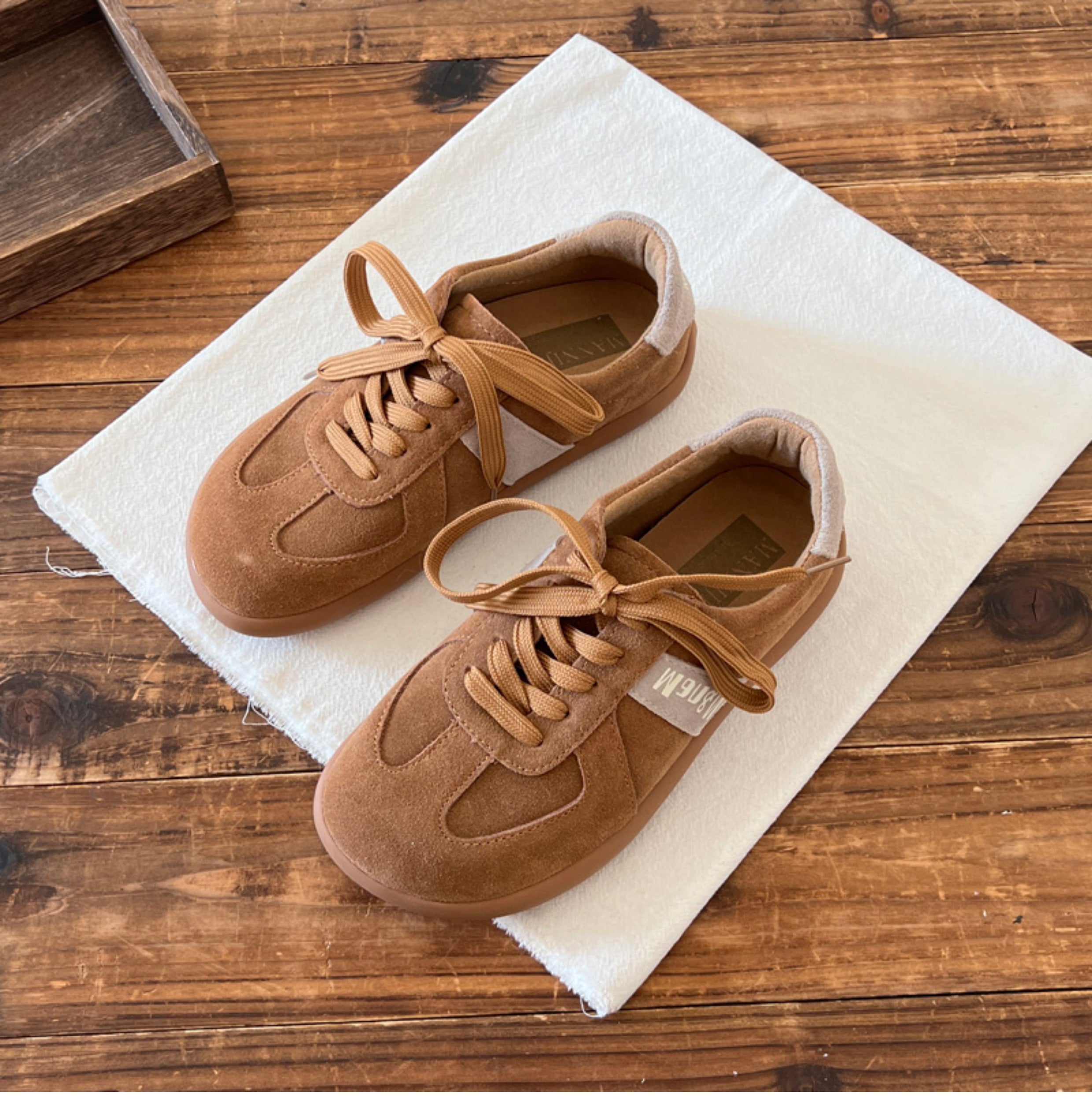 Women Retro Leather Soft Flat Casual Training Shoes Newgew Shoes