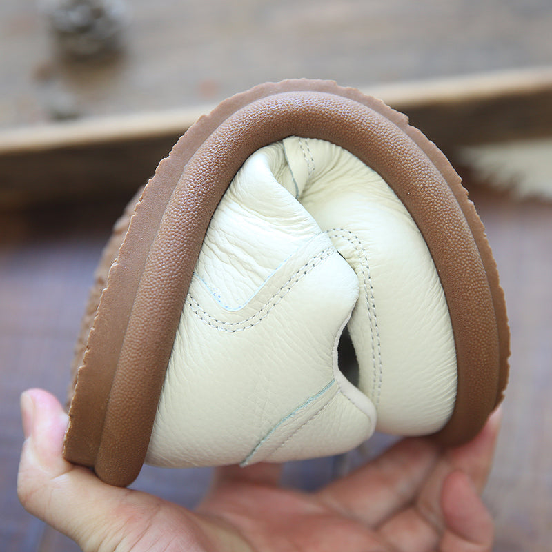 Women Casual Breather Leather Flat Shoes Newgew Shoes