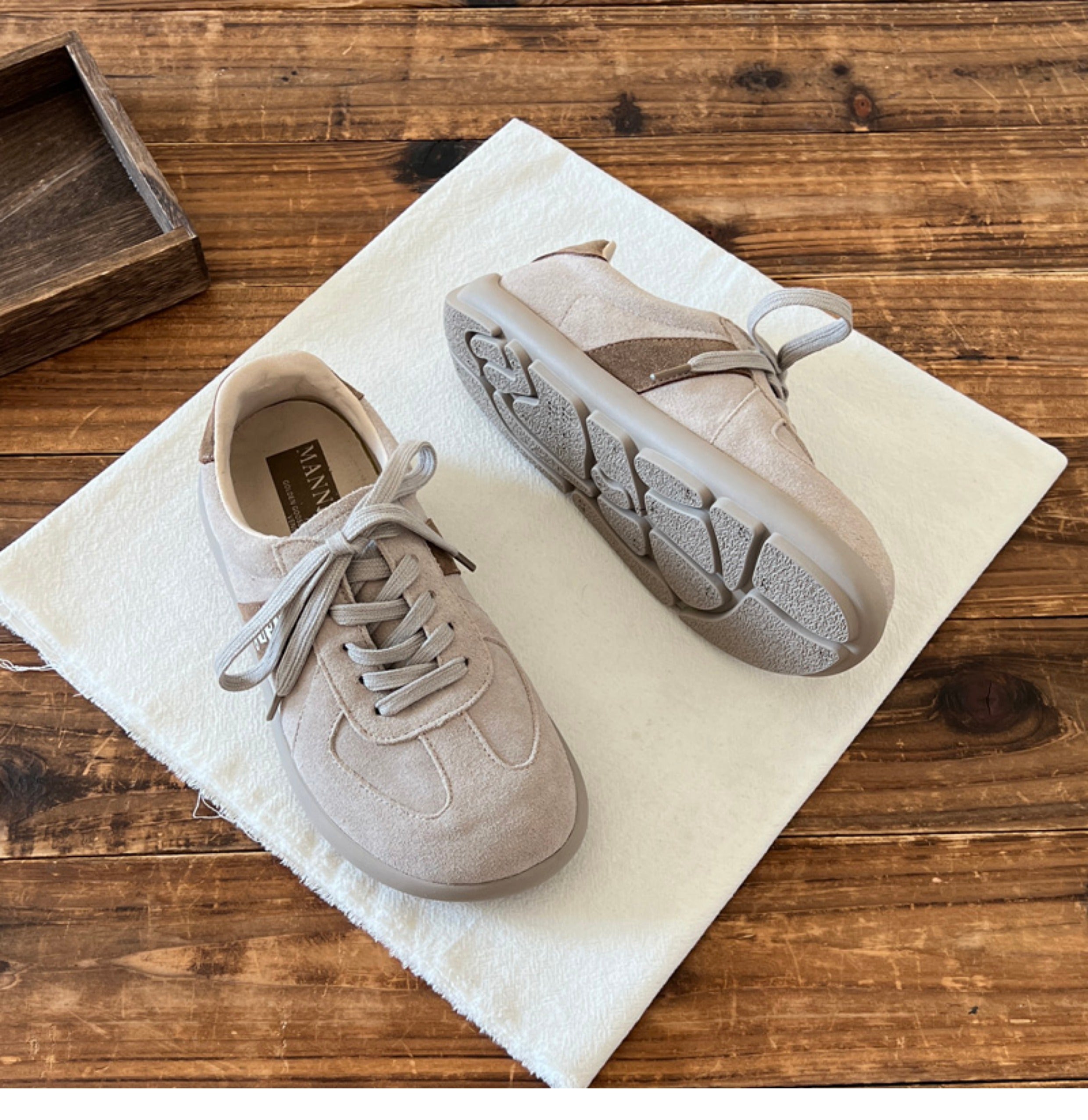 Women Retro Leather Soft Flat Casual Training Shoes Newgew Shoes