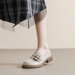 Women Retro Soft Leather Flat JK Loafers Newgew Shoes