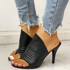 Solid Toe Post Thin Heeled Slingbaack Sandals NewGew