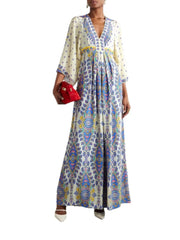 Casual Loose Printed V-Neck Maxi Dress Newgew Dresses