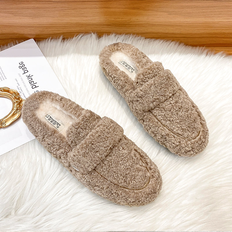 Women Minimalist Casual Winter Fur Slippers Newgew Shoes