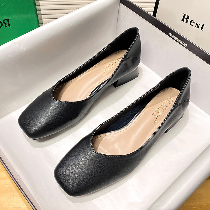 Women Fashion Solid Cowhide Pumps Dress Shoes Newgew Shoes