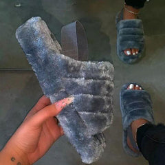 Fur Sling Back Slipper Sandals NewGew