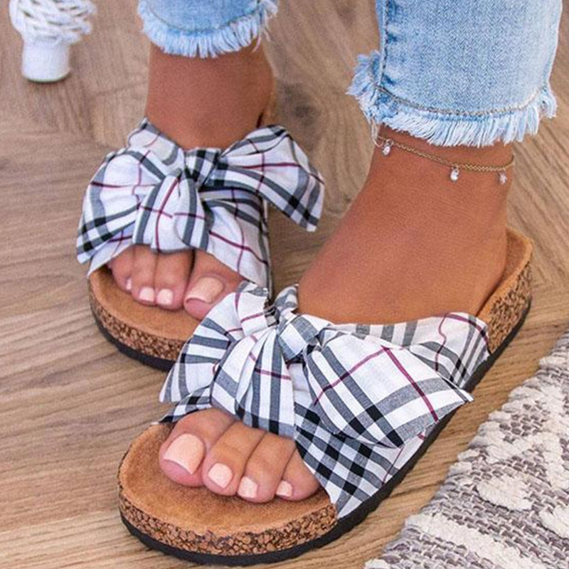 Fashion Casual Patchwork With Bow Round Comfortable Shoes NewGew