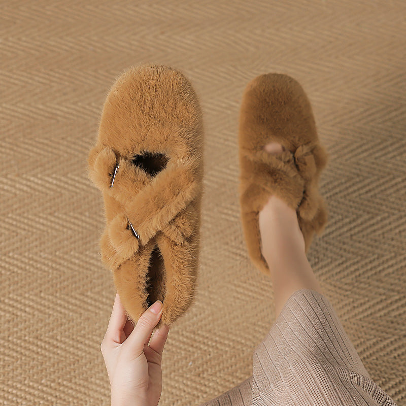 Women Minimalist Soft Winter Fur Slippers Newgew Shoes