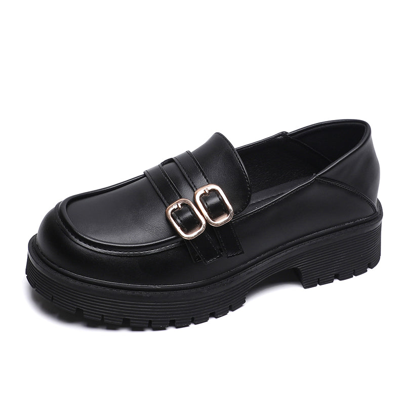 Women Retro Soft Minimalist Thick Soled Casual Loafers Newgew Shoes